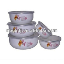 enamel bowl sets with PP lid